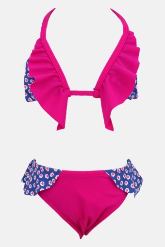 FORUM - Forum Endeep Kız Çocuk Bikini Gögsü Fırfırlı - Fuşya