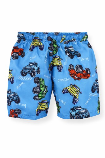 FORUM - Forum Erkek Çocuk Deniz Şortu Desenli - Açık Mavi