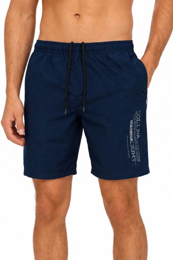 FORUM - Forum Erkek Deniz Şortu Yazı Desenli - Lacivert