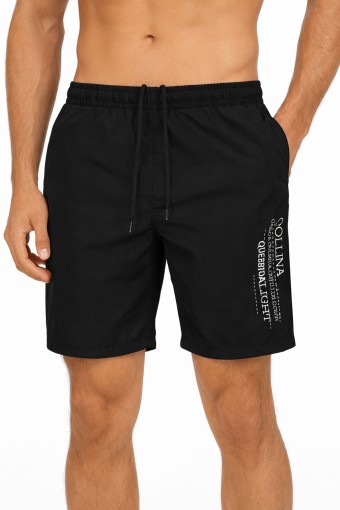 FORUM - Forum Erkek Deniz Şortu Yazı Desenli - Siyah