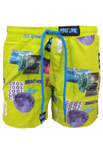 FORUM - Forum Erkek Denize Şortu Dijital Desenli - Sarı