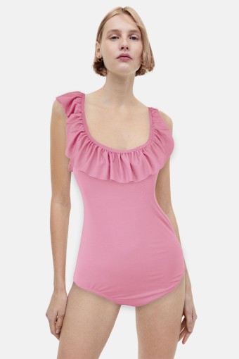 FORUM - Forum Kadın Mayo Göğüs Fırfırlı - Pudra