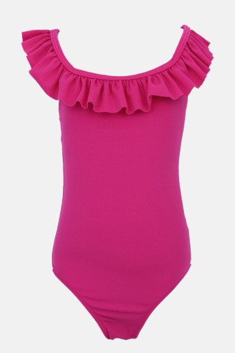 FORUM - Forum Kız Çocuk Fırfırlı Mayo - Fuşya