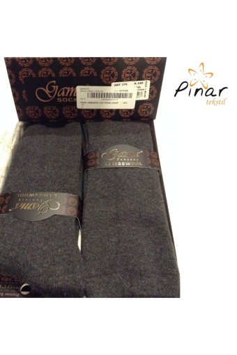 GAMA - Gama Erkek Soket Çorap Lambswool Düz Termal (1)