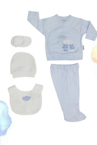 GAYE - Gaye Bebe 10'lu Zıbın Seti Smile Kuzu Desenli