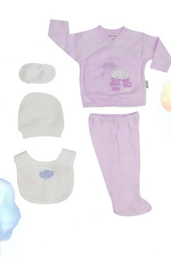 GAYE - Gaye Bebe 10'lu Zıbın Seti Smile Kuzu Desenli (1)