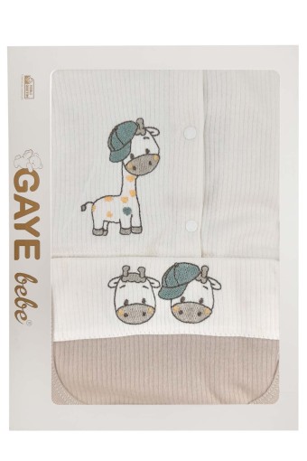 GAYE - Gaye Bebe Unisex Bebek Hayvan Desenli 5li Zıbın Set