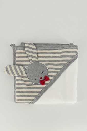 GAYE - Gaye Unisex Bebek Havlusu Papyonlu Köpekcik (1)