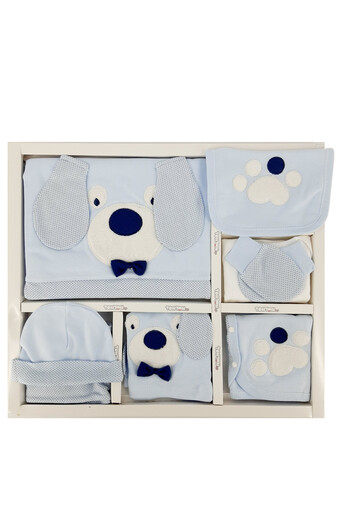 GAYE - Gaye Unisex Bebek Zıbın Seti 10 'lu Köpek Desenli (1)