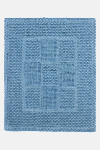 GLOBALTÜRK - Globaltürk Şönil Dikdörtgen Desenli Paspas - Koyu Mavi - 40x50 (1)