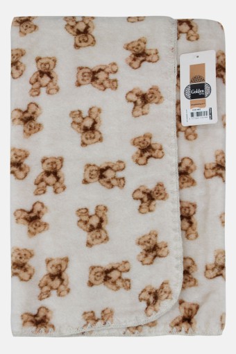 İLKCEMRE - Golden Spring Unisex Bebek Battaniye Ayıcıklı Desen (1)