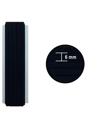 TEKİŞ - Tekiş Lastik Paça Lastiği 6mm Yassı 10 Mt - Siyah - STD