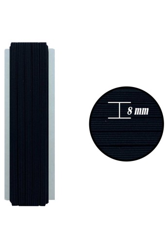 TEKİŞ - Tekiş Lastik Paça Lastiği 8mm Yassı 10 Mt - Siyah - STD