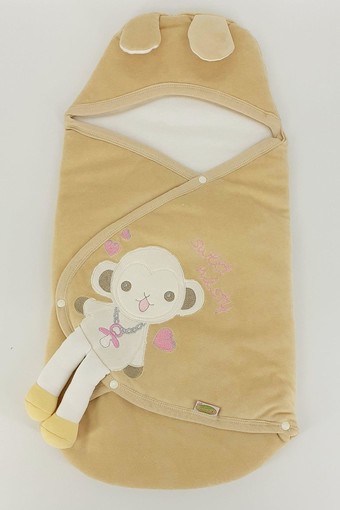 GÜLER ÇEYİZ - Güler Unisex Bebek Kundak Battaniye Kadife Tavşan Desenli