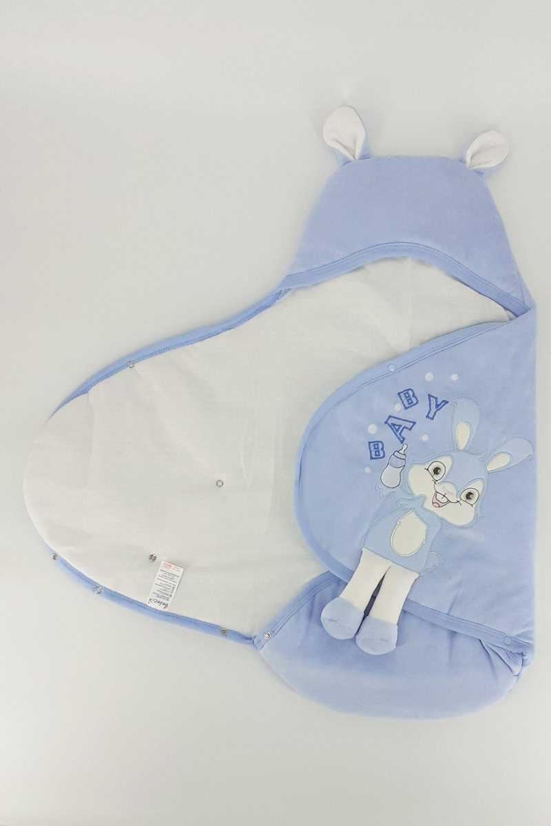 Güler Unisex Bebek Kundak Battaniye Kadife Tavşan Desenli