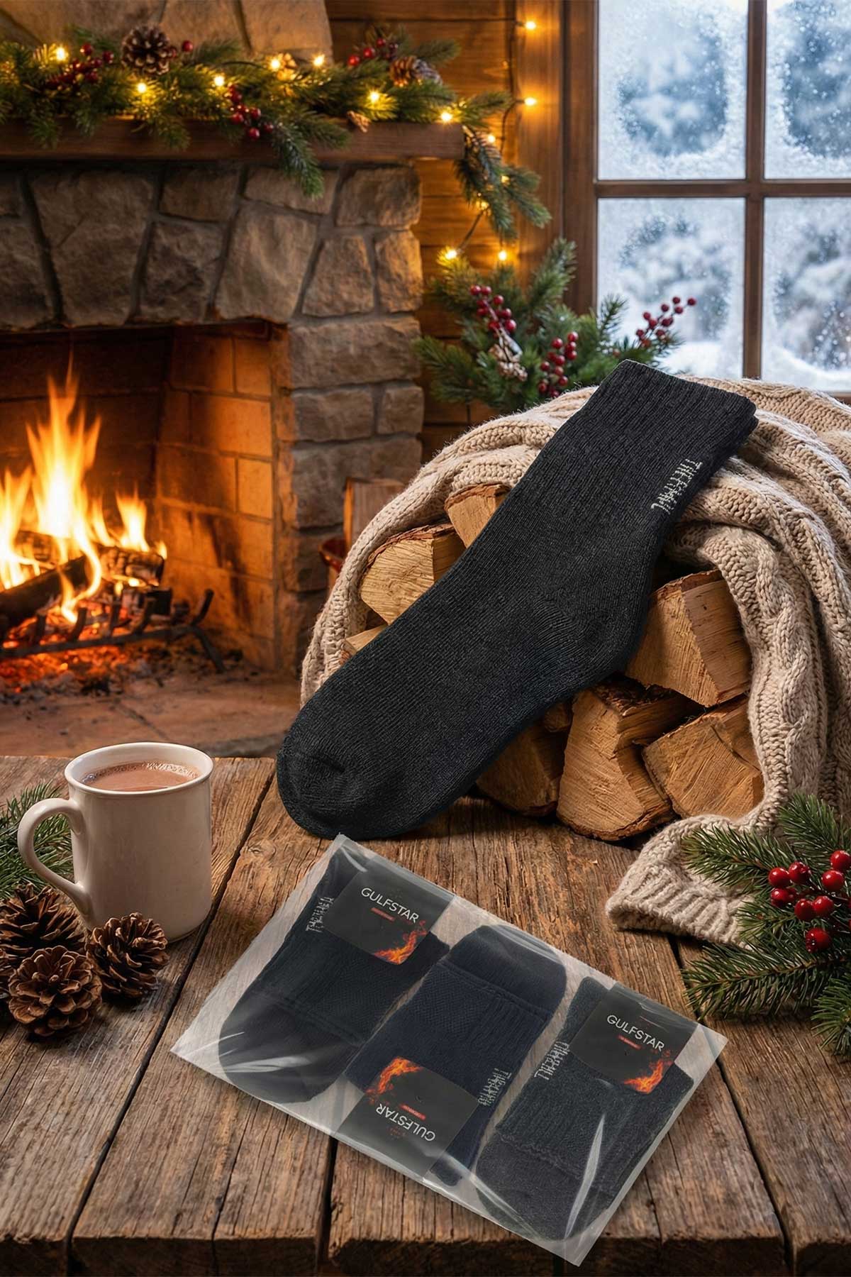 Gulfstar Erkek Termal Kısa Konç Çorap Düz - Thumbnail