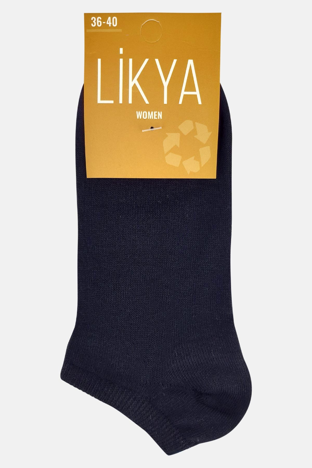 Gulfstar Kadın Pamuklu Patik Çorap 3'lü - Düz - Thumbnail