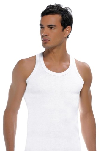 GÜMÜŞ ÇAMAŞIR - Gümüş Erkek Ribana Sporcu Atlet - Beyaz - XL