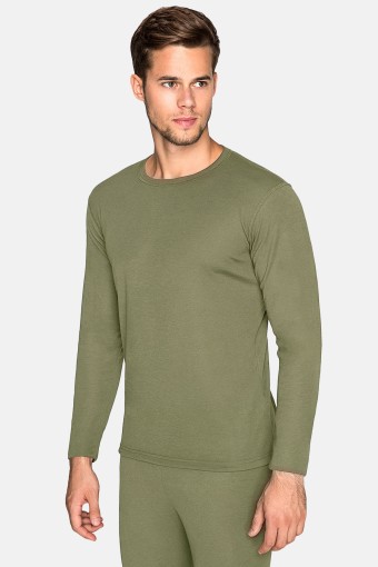 GÜMÜŞ ÇAMAŞIR - Gümüş Erkek Uzun Kollu Termal Fanila - Askeri Yeşil - 2XL