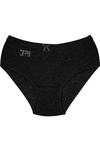 GÜMÜŞ ÇAMAŞIR - Gümüş Kadın Çizgili Pamuklu Bato Külot - Siyah - 2XL