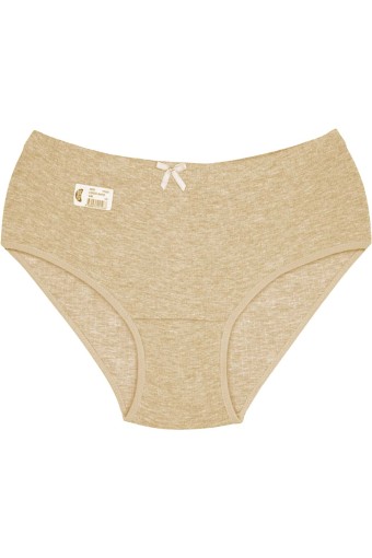 GÜMÜŞ ÇAMAŞIR - Gümüş Kadın Çizgili Pamuklu Bato Külot - Ten - XL (1)