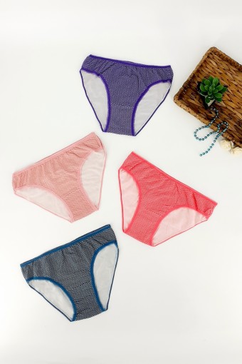 GÜMÜŞ ÇAMAŞIR - Gümüş Kadın Desenli Pamuk Slip Külot