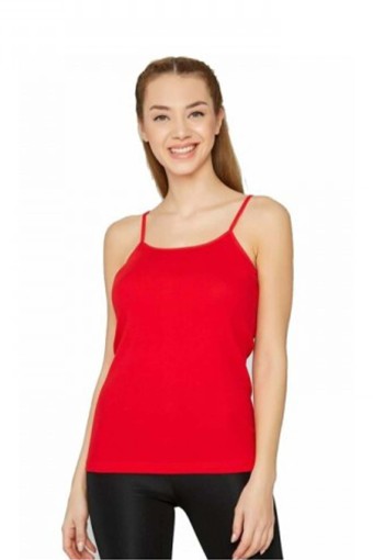 GÜMÜŞ ÇAMAŞIR - Gümüş Kadın İp Askılı Ribana Atlet - Kırmızı - 1