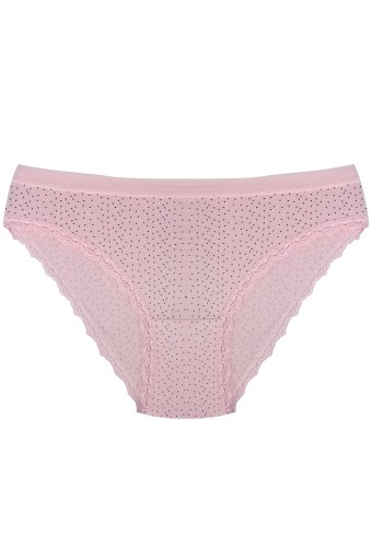 GÜMÜŞ ÇAMAŞIR - Gümüş Kadın Kenarı Dantelli Desenli Pamuk Slip Külot (1)