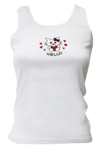 GÜMÜŞ ÇAMAŞIR - Gümüş Kız Çocuk Kalın Askılı Pamuk Atlet - Beyaz Asorti - 1