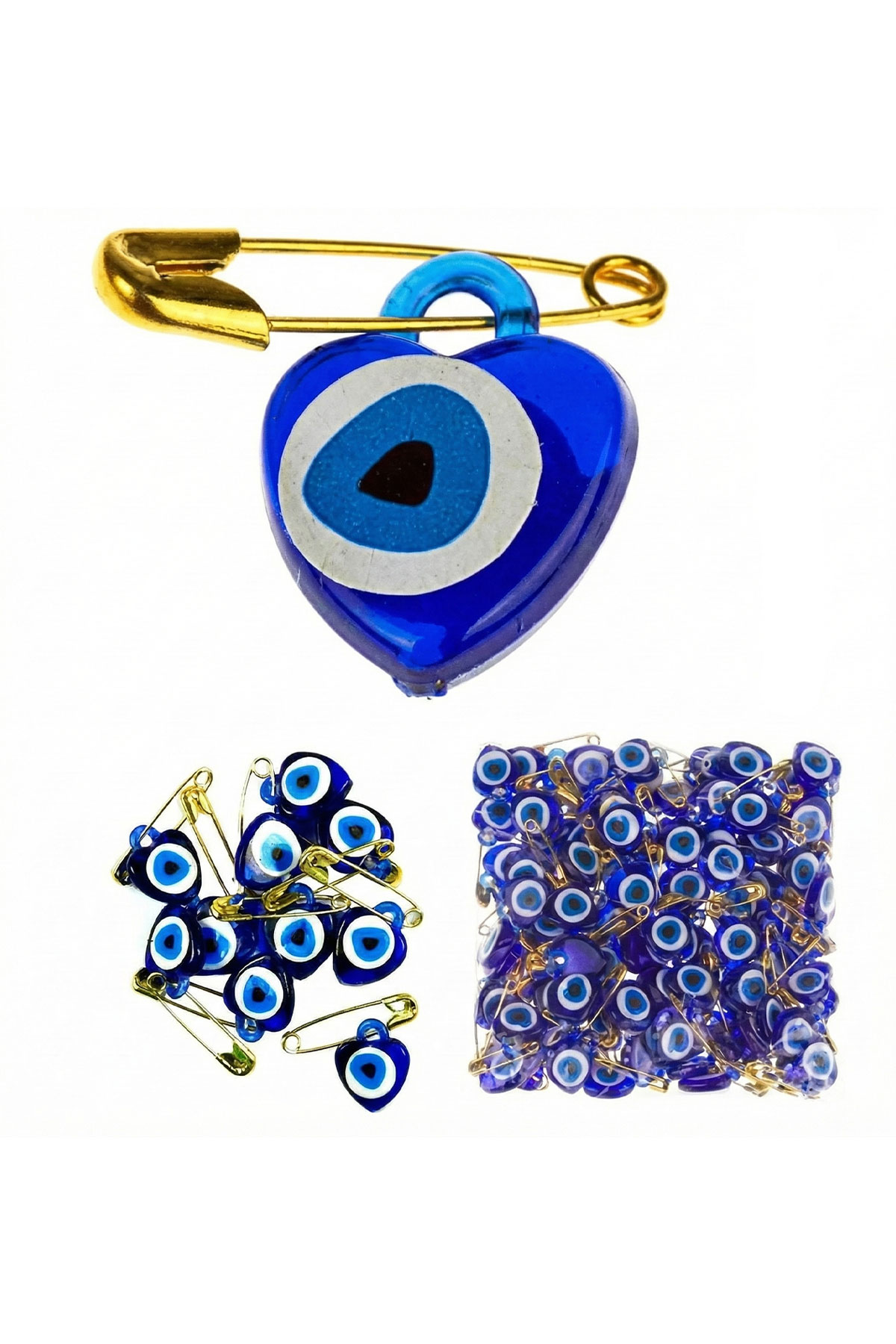 Hedefx Nazar Boncuklu Çengelli İğne 100' lü - Thumbnail