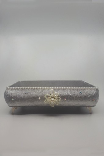 HÜMAM TEKSTİL - Hümam Havlu Sepeti Dikdörtgen İncili Taşlı