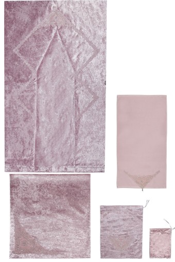 HÜMAM TEKSTİL - Hümam Kadife Boncuklu Seccade Takımı