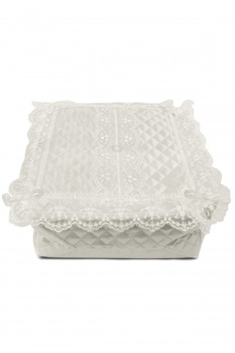 HÜMAM TEKSTİL - Hümam Seccade Hurcu Dantelli Lüks 35x42x18