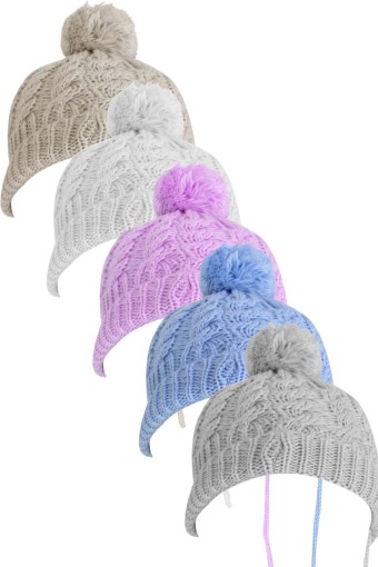 İLKCEMRE - İlkcemre Bebek Triko Ponpon İpli Bere (1)