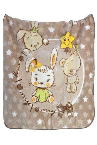 İLKCEMRE - İlkcemre Desenli Hayvan Figürlü Peluş Battaniye