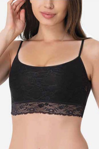 İMER - İmer Kadın Beli Dantelli İp Askılı Büstiyer Modal