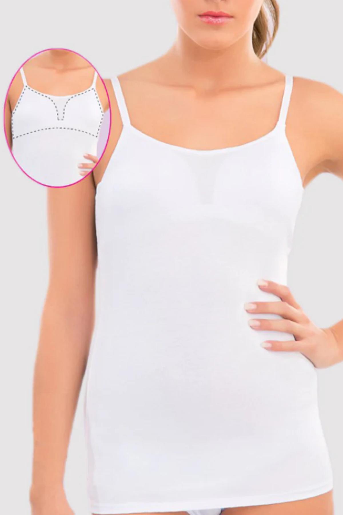 İmer Kadın İp Askılı Sütyen Kaplı Atlet - Thumbnail