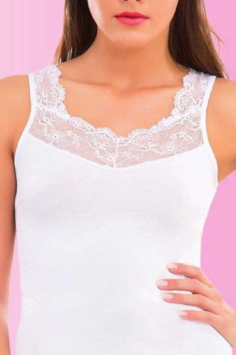 İMER - İmer Kadın Kalın Askılı Dantelli Modal Atlet