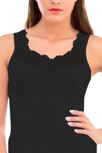 İMER - İmer Kadın Kalın Askılı Dantelli Modal Atlet (1)