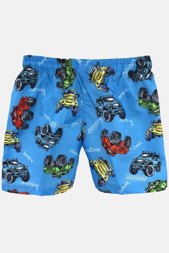 FORUM - İnan Erkek Çocuk Deniz Şortu Desenli - Açık Mavi