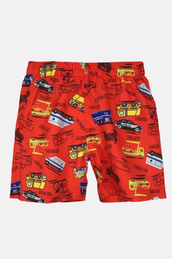 FORUM - İnan Erkek Çocuk Deniz Şortu Desenli - Nar Çiçeği