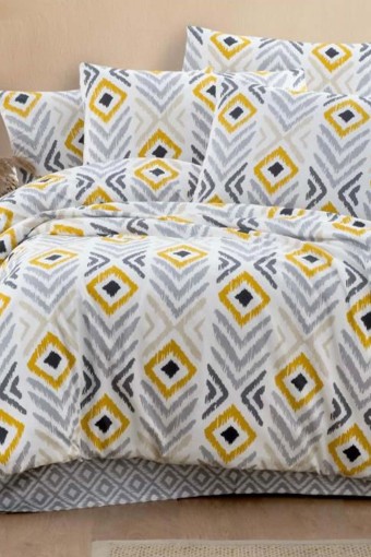 İPEXİ - İpexi Nevresim Takımı Enza Desen Çift Kişilik Kutulu Çarşaf 240x260 Nevresim 200x220 Ranforce