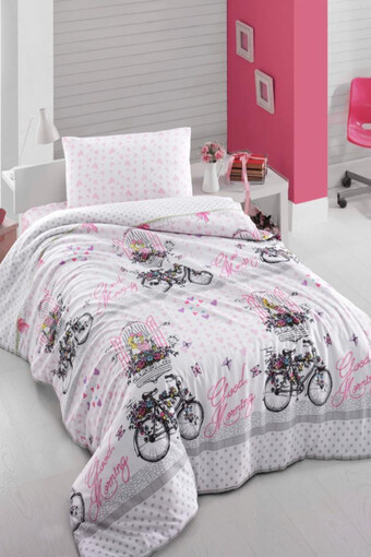 İPEXİ - İpexi Nevresim Takımı Tek Kişilik Bisiklet Desen Kutulu