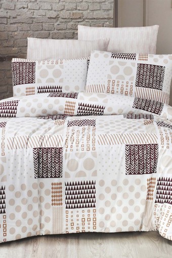 İPEXİ - İpexi Nevresim Takımı Monica Desen Çift Kişilik Kutulu Çarşaf 240x260 Nevresim 200x220