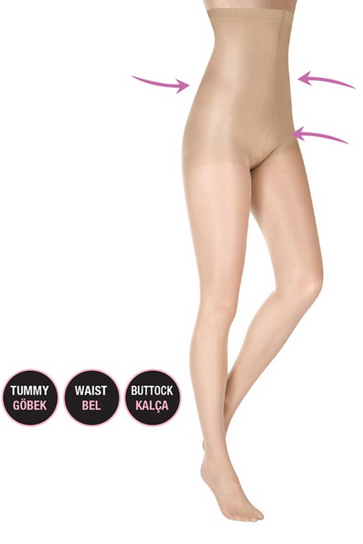 İtaliana Kadın Külotlu Çorap Yüksek Bel Korseli - Thumbnail