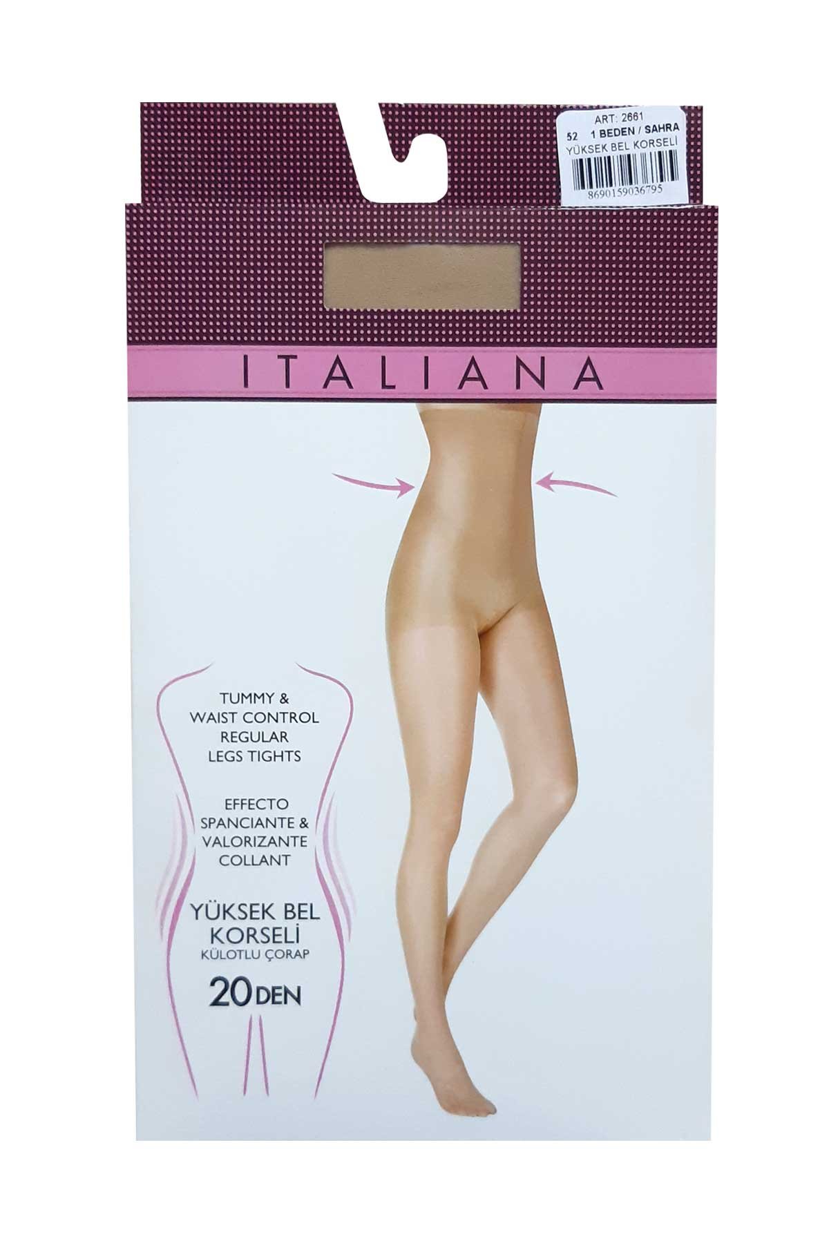 İtaliana Kadın Külotlu Çorap Yüksek Bel Korseli - Thumbnail