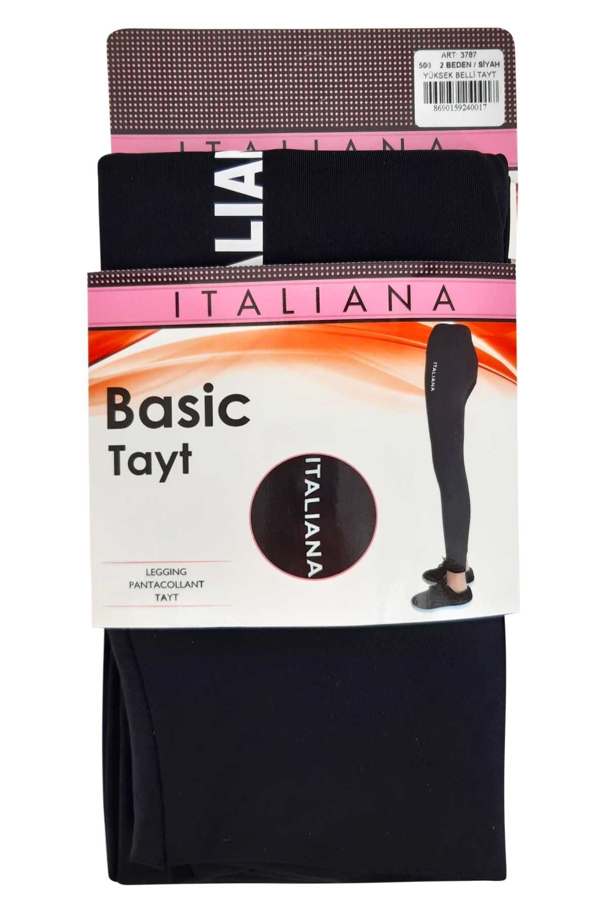 İtaliana Kadın Tayt (Çorap) Yüksek Bel Basic Yazılı - Thumbnail