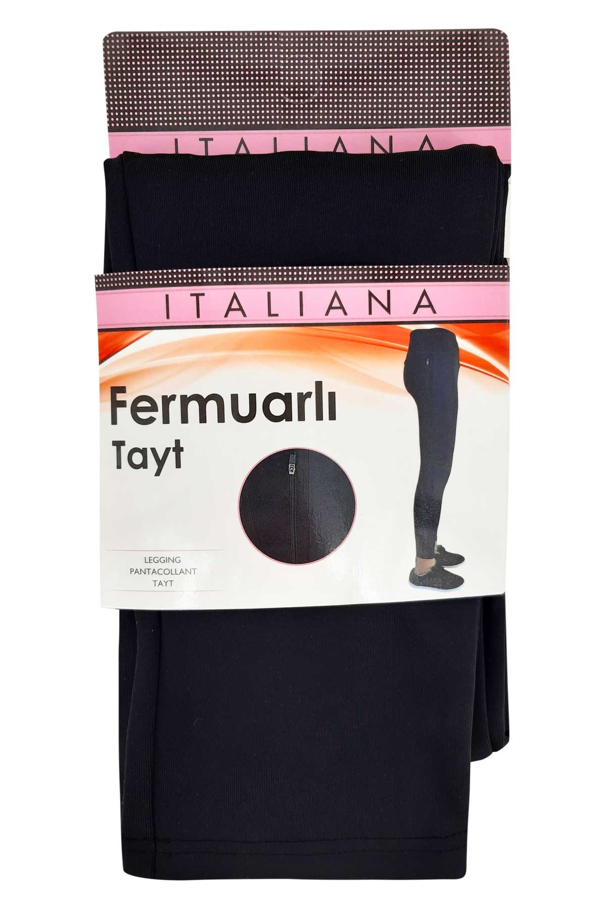 İtaliana Kadın Tayt (Çorap) Yüksek Bel Fermuarlı - Thumbnail