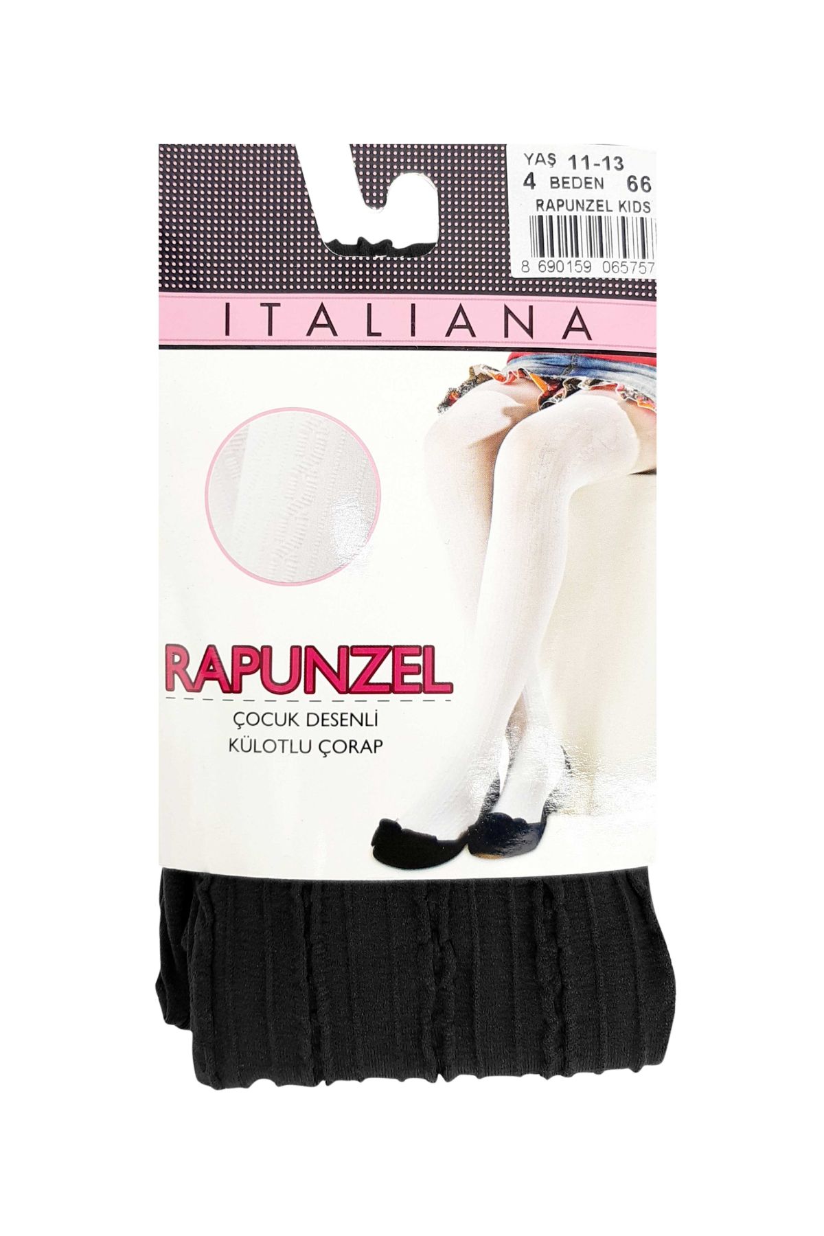 İtaliana Kız Çocuk İnce Külotlu Çorap Rapunzel Desenli - Thumbnail