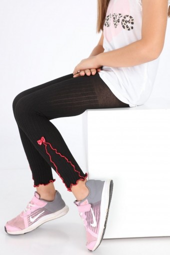 İTALİANA-DESENLİ - İtaliana Kız Çocuk Tayt(Çorap) Viskon Naz Fiyonklu